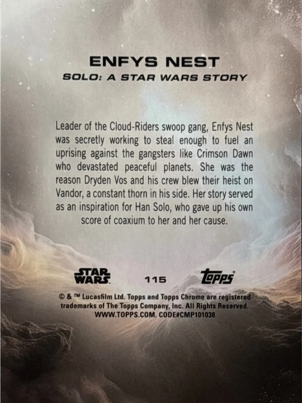 Topps Chrome Star Wars Enfys Nest Chrome Card - Picture 2 of 2